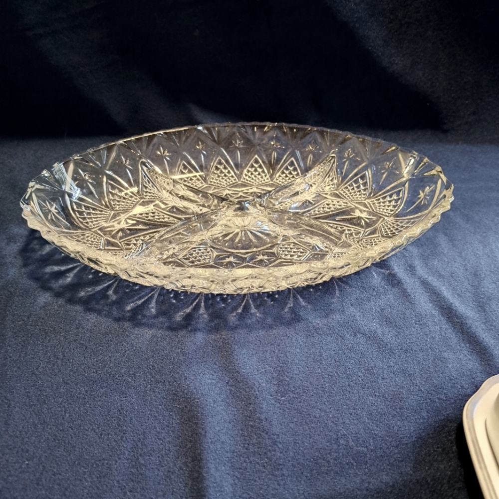 Tray Canning Fruit Jar Glass Compartment Serving Dish